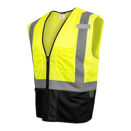 Radians Two-Tone Hi-Vis Safety Vest M Class 2 , Zipper 4 Pockets, 1 Mic Tab SV54B-2ZGM-M